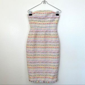 NBD Strapless Tweed Dress Multicolor Midi XS